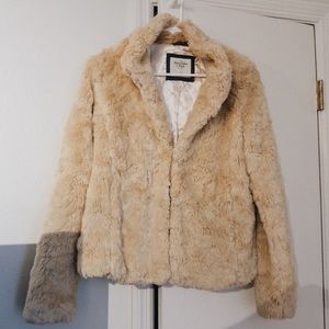 Abercrombie & Fitch Beige Faux Fur Coat